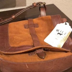 Will brand Leather suede “saddle” crossbody bag